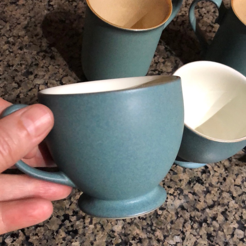 Denby cups. 3 tall and 3 short teacups in mint condition.